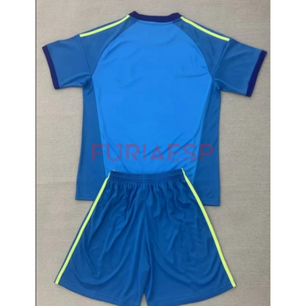 Camiseta de Portero España Mundial 2026 Azul Niño Kit