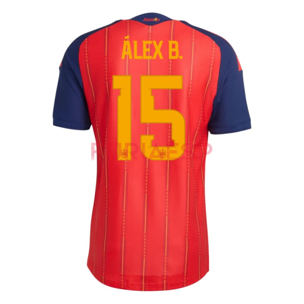 Camiseta Álex B. 15 España Primera Equipación 2026 Rojo/Azul