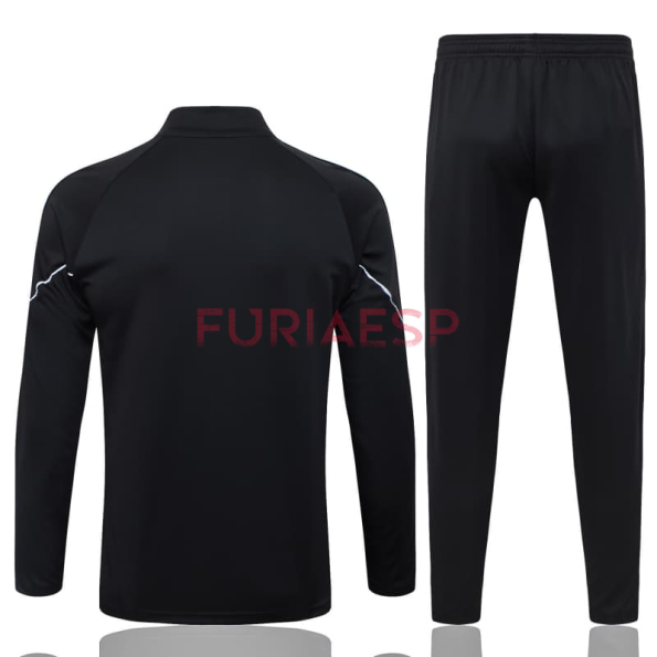 Sudadera De Entrenamiento Manchester City 2025/2026 Niño Kit Negro con Estampado en Manga