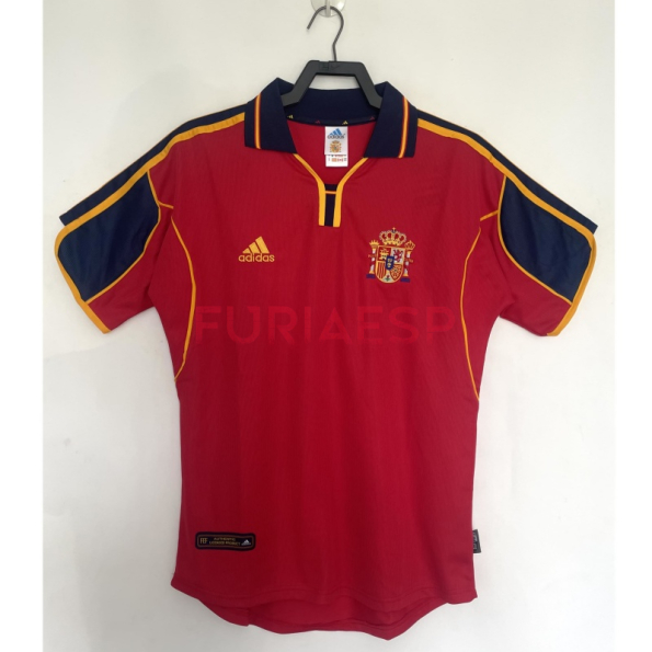 Camiseta España Primera Equipación Retro 2000 Rojo