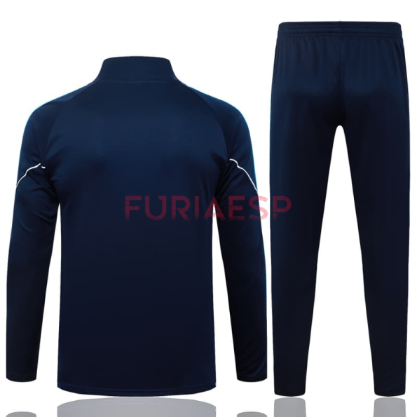 Sudadera De Entrenamiento Olympique Marsella 2025/2026 Niño Kit Azul Marino/Verde