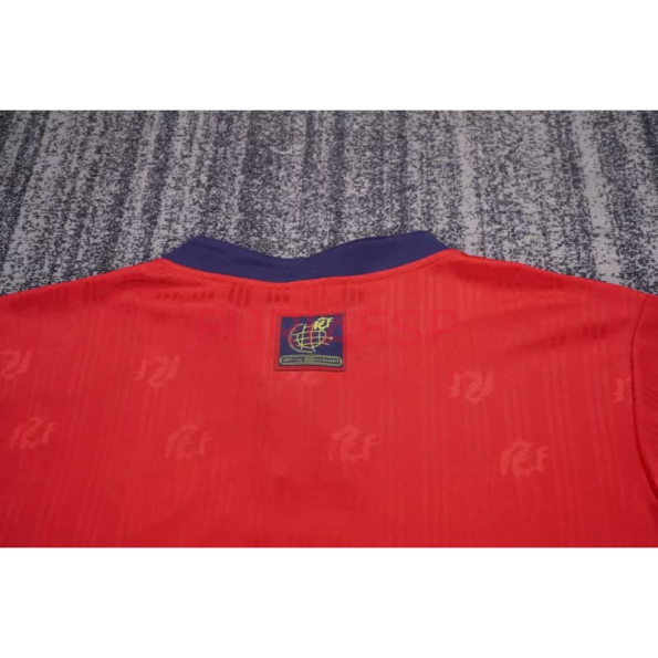 Camiseta España Primera Equipación Retro 1996 Rojo/Azul Niño Kit