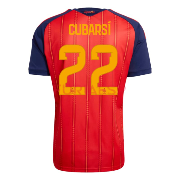 Camiseta Cubarsí 22 España 2026 Primera Equipación Mundial Rojo/Azul