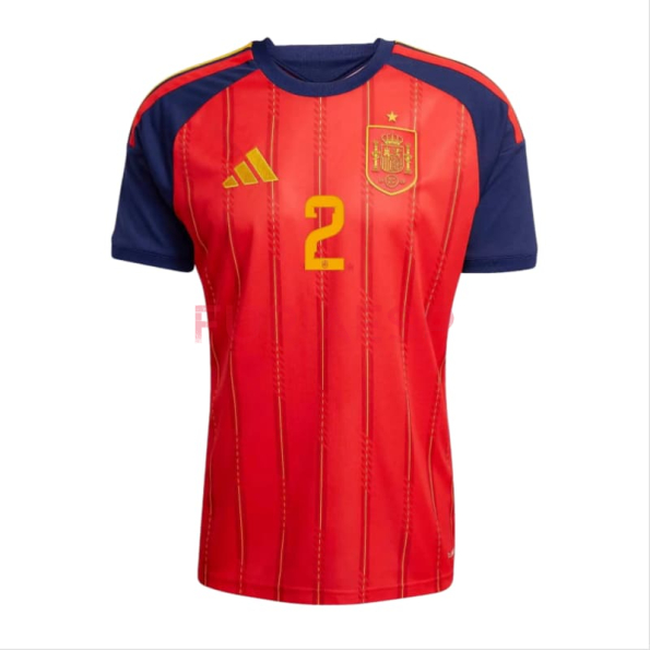 Camiseta Marc Pubill 2 España Primera Equipación Mundial 2026 Rojo/Azul