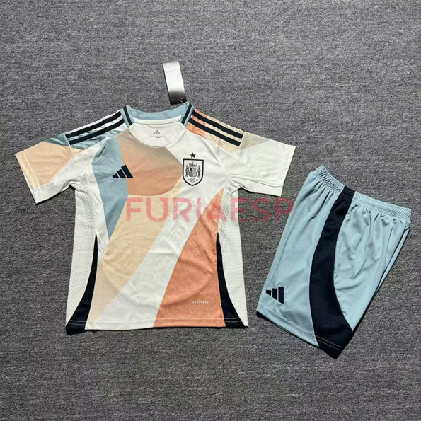 Camiseta España Segunda Equipación la EURO Femenina 2025 Niño Kit Blanco/Beige