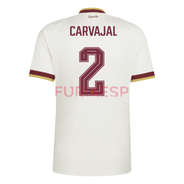 Camiseta Carvajal 2 España Segunda Equipación Mundial 2026 Blanco/Rojo