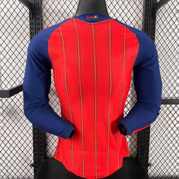 Camiseta España Primera Equipación Mundial 2026 ML Rojo/Azul (EDICIÓN JUGADOR)