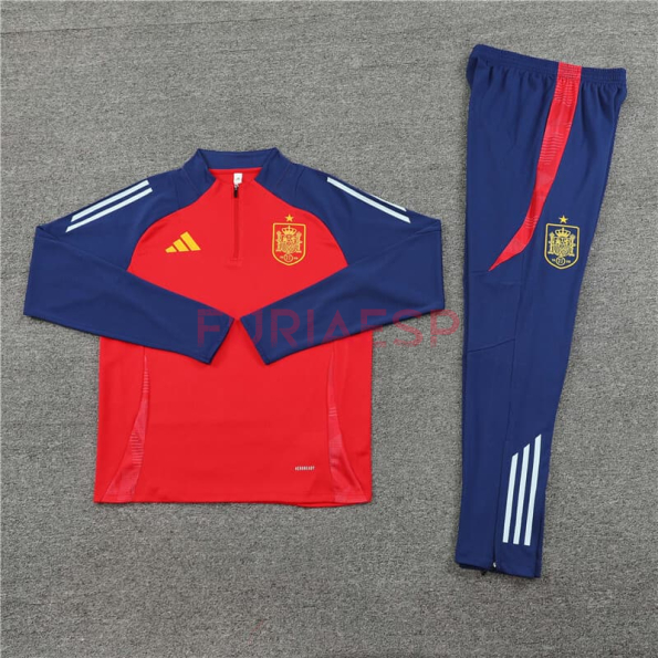 Sudadera de Entrenamiento España 2024 Kit Rojo/Azul Oscuro