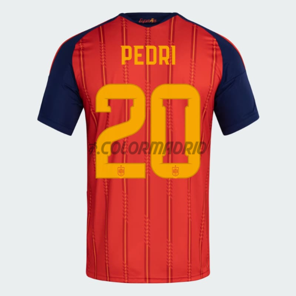 Camiseta Pedri 20 España Primera Equipación 2026 Rojo/Azul