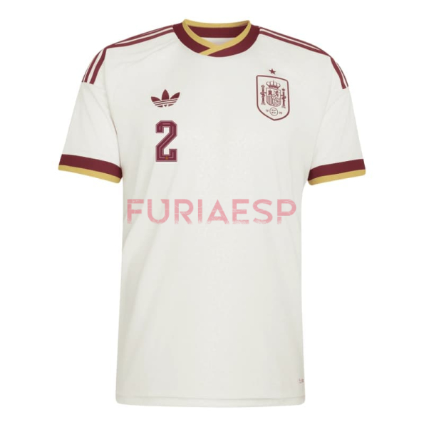 Camiseta Marc Pubill 2 España Segunda Equipación Mundial 2026 Blanco/Rojo