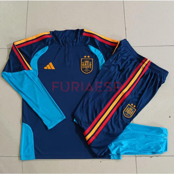 Sudadera De Entrenamiento España 2026 Kit Azul Marino 2 Estrellas
