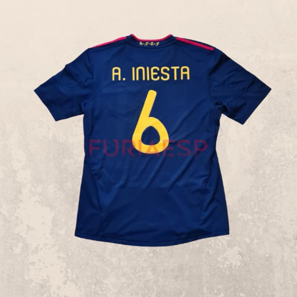 Camiseta A.INIESTA 6 España Segunda Equipación Retro 2010