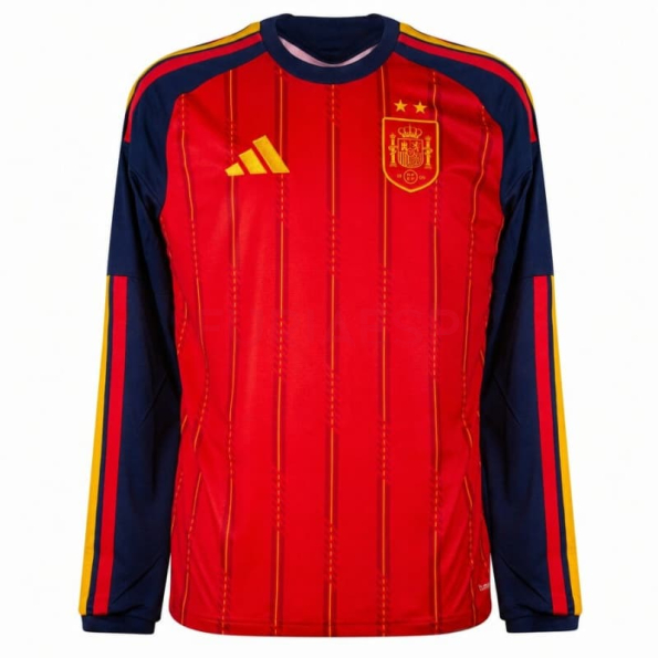 Camiseta España Primera Equipación Mundial 2026 ML Rojo/Azul 2 Estrellas