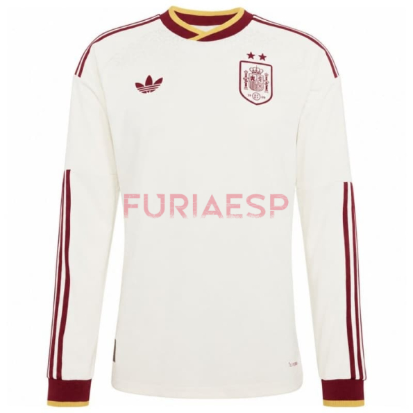 Camiseta España Segunda Equipación Mundial 2026 ML Blanco 2 Estrellas