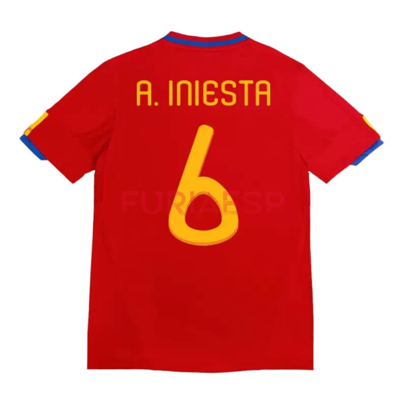 Camiseta A.INIESTA 6 España Primera Equipación Retro 2010