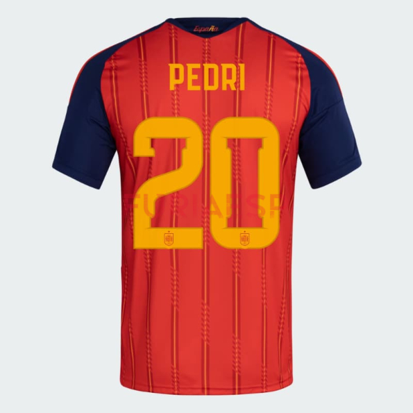 Camiseta Pedri 20 España Primera Equipación 2026 Rojo/Azul