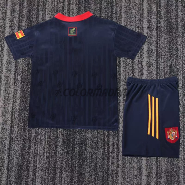 Camiseta España Segunda Equipación Retro 1996 Azul Niño Kit