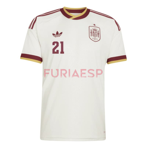 Camiseta Oyarzabal 21 España Segunda Equipación Mundial 2026 Blanco/Rojo
