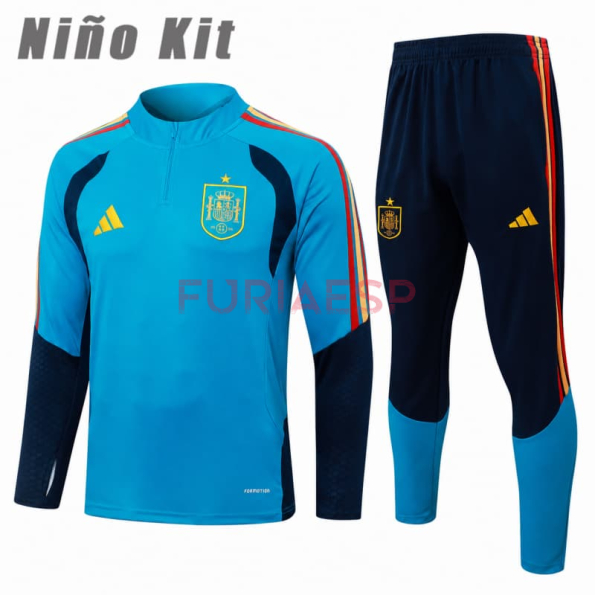 Sudadera de Entrenamiento España 2026 Niño Kit Azul Real