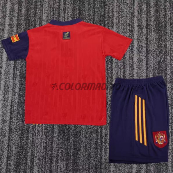Camiseta España Primera Equipación Retro 1996 Rojo/Azul Niño Kit