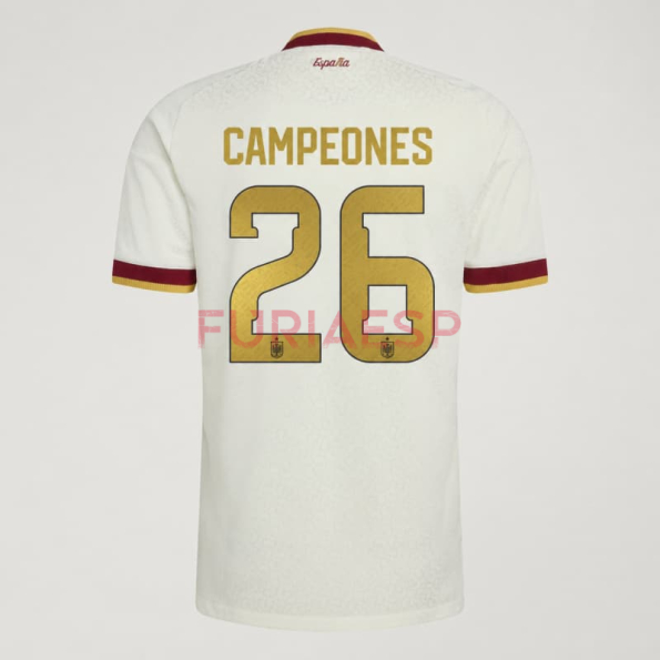 Camiseta España Segunda Equipación Mundial 2026 Blanco Edición Campeones
