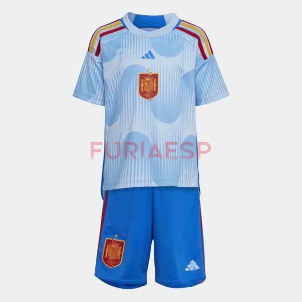 Camiseta España Segunda Equipación 2022 Copa Mundial Niño Kit (PREVENTA POR 10 DÍAS)