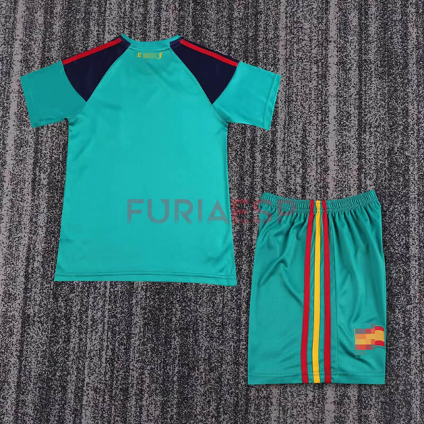 Camiseta De Portero España 2010 Retro Verde Niño Kit