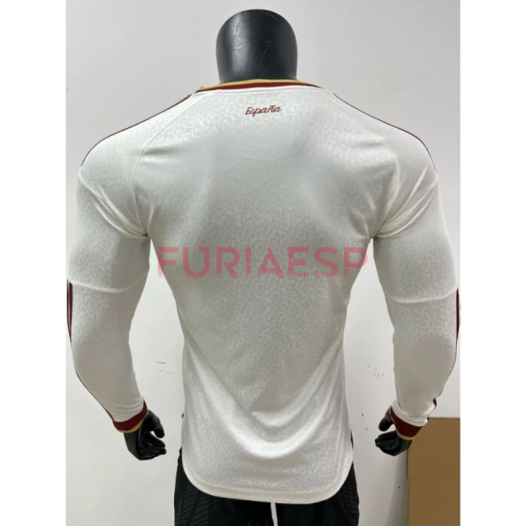 Camiseta España Segunda Equipación Mundial 2026 ML Blanco 2 Estrellas (EDICIÓN JUGADOR)