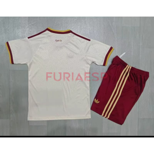 Camiseta España Segunda Equipación Mundial 2026 Blanco/Rojo Niño Kit 2 Estrellas