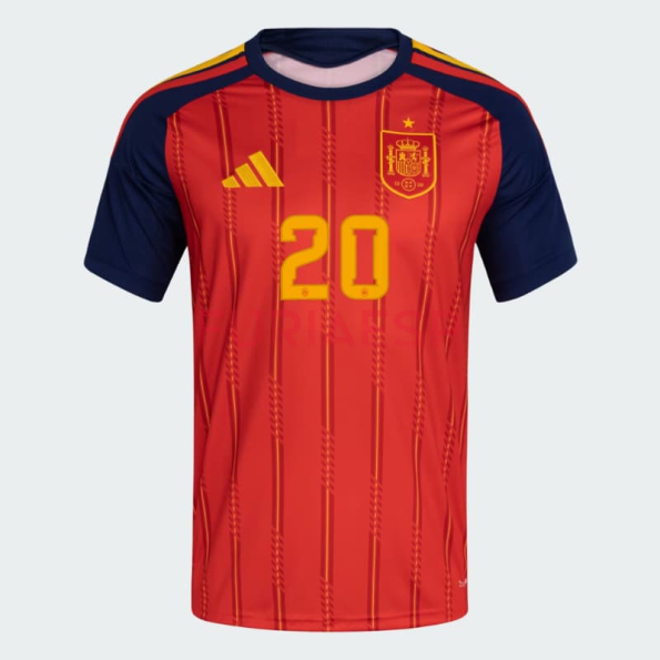 Camiseta Pedri 20 España Primera Equipación 2026 Rojo/Azul