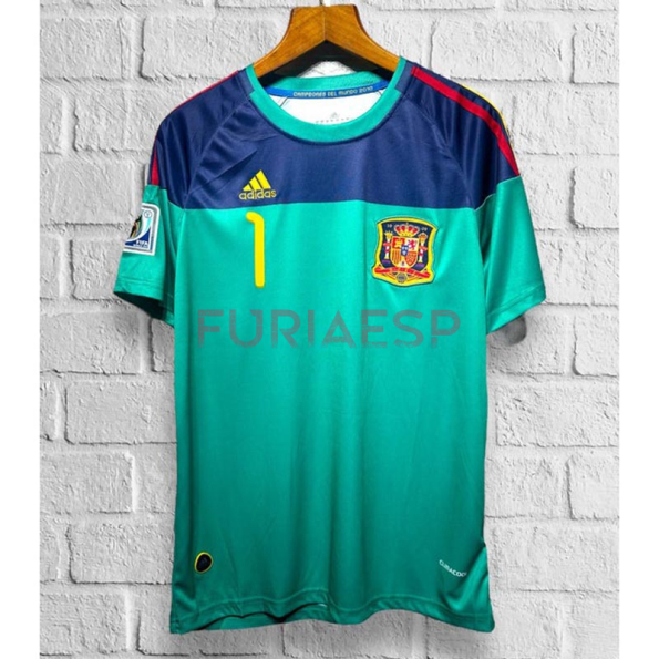 Camiseta De Portero CASILLAS 1 España Verde Retro 2010