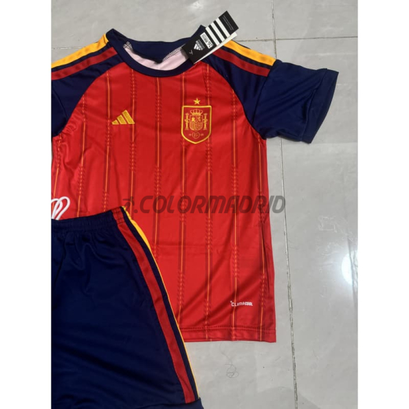 Camiseta España Primera Equipación 2026 Rojo/Azul Niño Kit