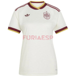 Camiseta España Segunda Equipación Mundial 2026 Blanco/Rojo Mujer
