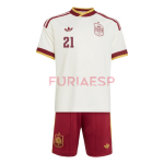 Camiseta Oyarzabal 21 España Segunda Equipación Mundial 2026 Blanco/Rojo Niño Kit