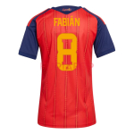 Camiseta Fabián 8 España Primera Equipación 2026 Rojo/Azul Mujer