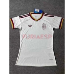 Camiseta España Segunda Equipación Mundial 2026 Blanco/Rojo Mujer