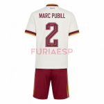Camiseta Marc Pubill 2 España Segunda Equipación Mundial 2026 Blanco/Rojo Niño Kit