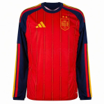 Camiseta España Primera Equipación Mundial 2026 ML Rojo/Azul 2 Estrellas