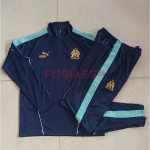 Sudadera De Entrenamiento Olympique Marsella 2025/2026 Niño Kit Azul Marino/Verde