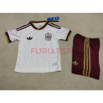 Camiseta España Segunda Equipación Mundial 2026 Blanco/Rojo Niño Kit