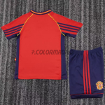 Camiseta España Primera Equipación Retro 1998 Rojo Niño Kit