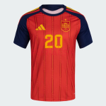 Camiseta Pedri 20 España Primera Equipación 2026 Rojo/Azul