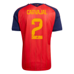 Camiseta Carvajal 2 España Primera Equipación 2026 Rojo/Azul