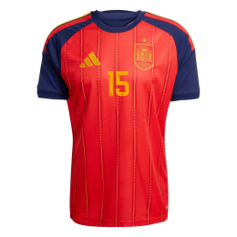 Camiseta Álex B. 15 España Primera Equipación 2026 Rojo/Azul