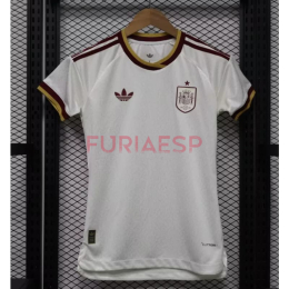 Camiseta España Segunda Equipación Mundial 2026 Blanco/Rojo Mujer (EDICIÓN JUGADOR)