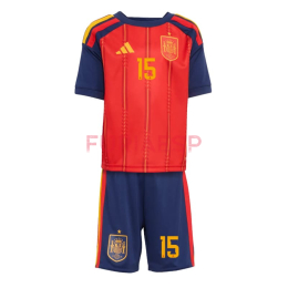 Camiseta Álex B. 15 España Primera Equipación 2026 Rojo/Azul Niño Kit