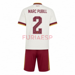 Camiseta Marc Pubill 2 España Segunda Equipación Mundial 2026 Blanco/Rojo Niño Kit