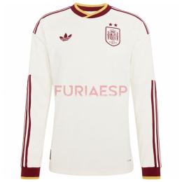 Camiseta España Segunda Equipación Mundial 2026 ML Blanco 2 Estrellas