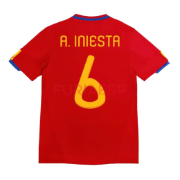Camiseta A.INIESTA 6 España Primera Equipación Retro 2010