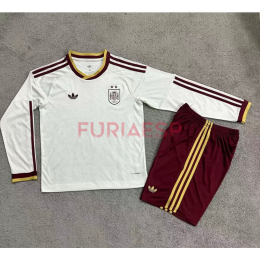 Camiseta España Segunda Equipación Mundial 2026 ML Blanco Niño Kit 2 Estrellas